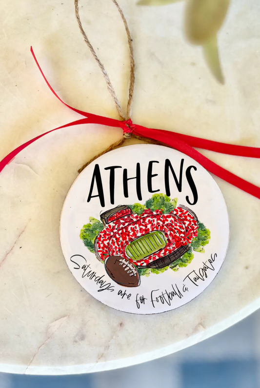 Athens, Ga Wood & Enamel Ornament