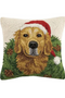 Golden Retriever with Wreath Hook Pillow