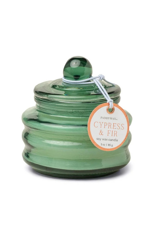 Cypress Fir Holiday Green Glass Candle 3 oz