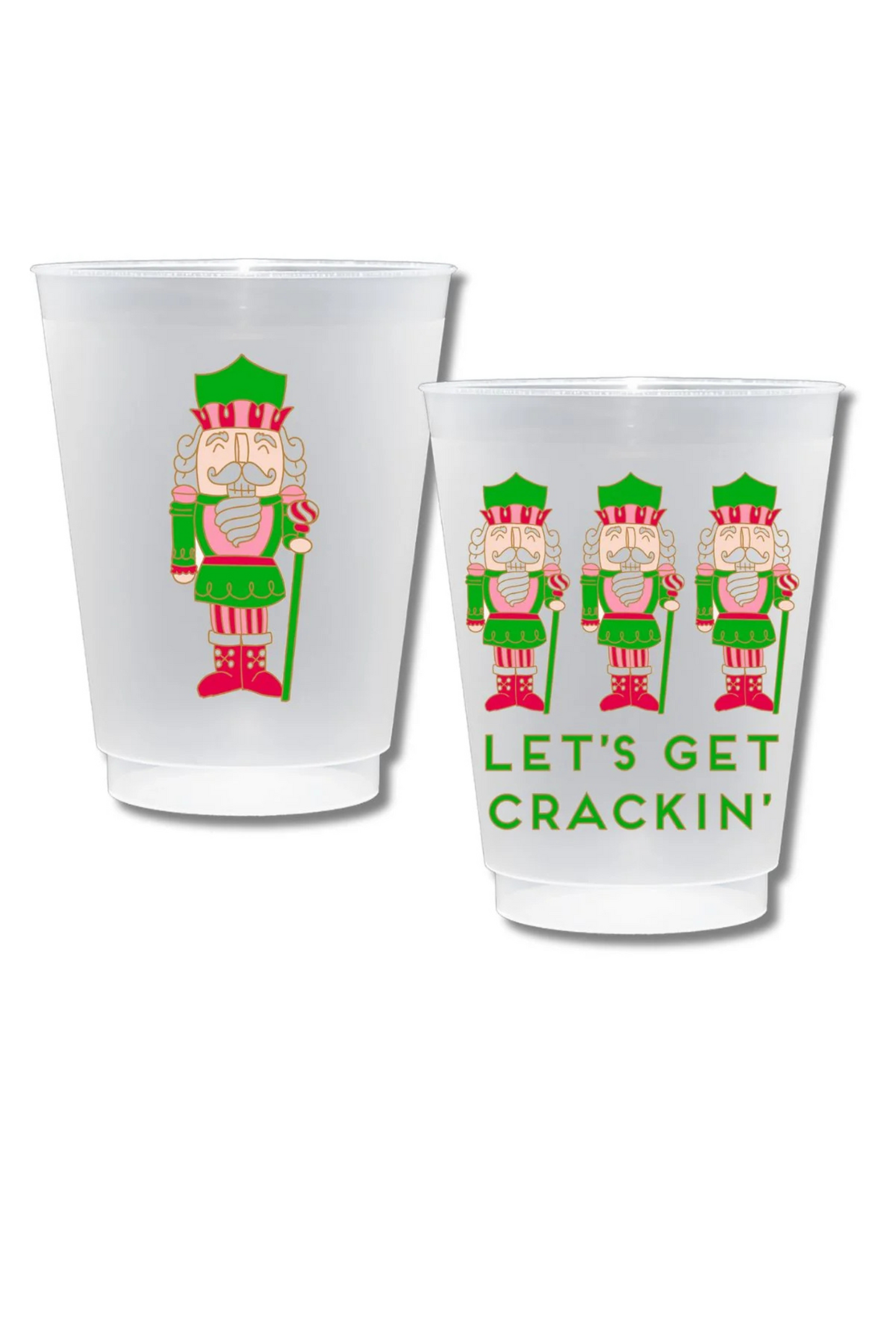 Holiday Nutcracker Double Sided Shatterproof Plastic Cup (Set of 10)