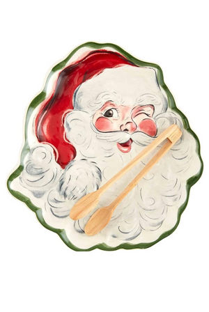 Santa Shaped Cookie Plate Set