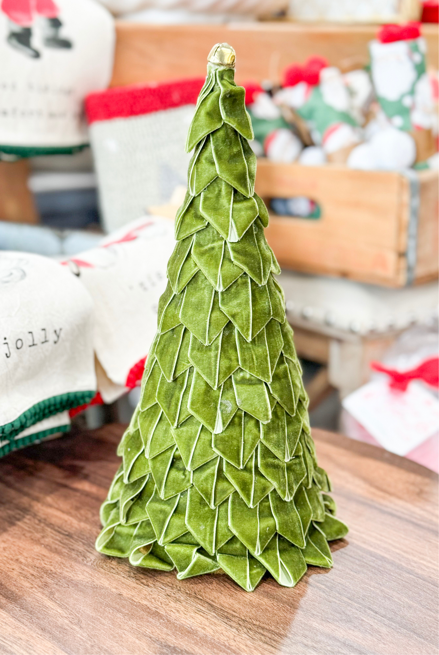 Medium Green Velvet Ribbon Tree