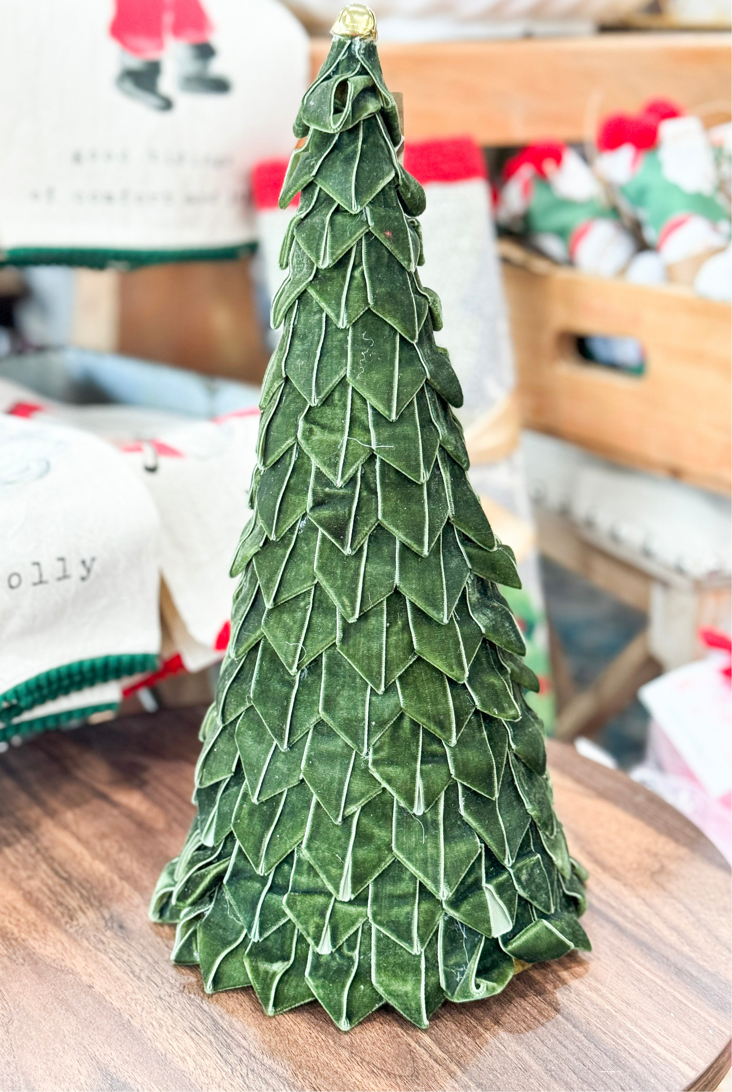 Large Green Velvet Ribbon Tree