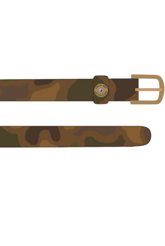 Local Boy Printed Leather Belt in Old School Camo