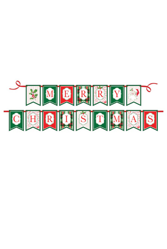 Red & Green Merry Christmas Festive Banner