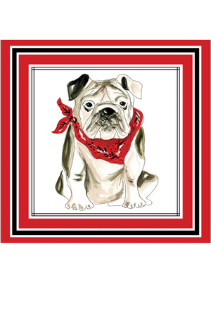 Handpainted Bulldog Square Placemat