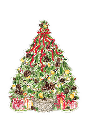 Handpainted Christmas Tree with Pinecones Posh Die-Cut Placemat