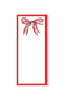 Handpainted Red Holiday Bow Skinny Notepad