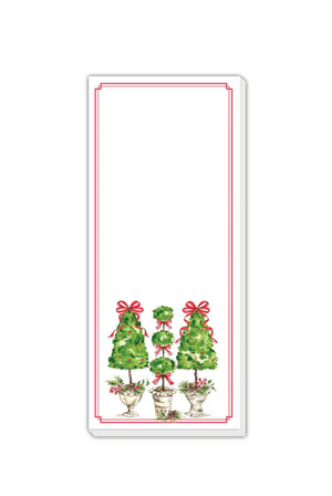 Handpainted Topiary Trio Skinny Notepad