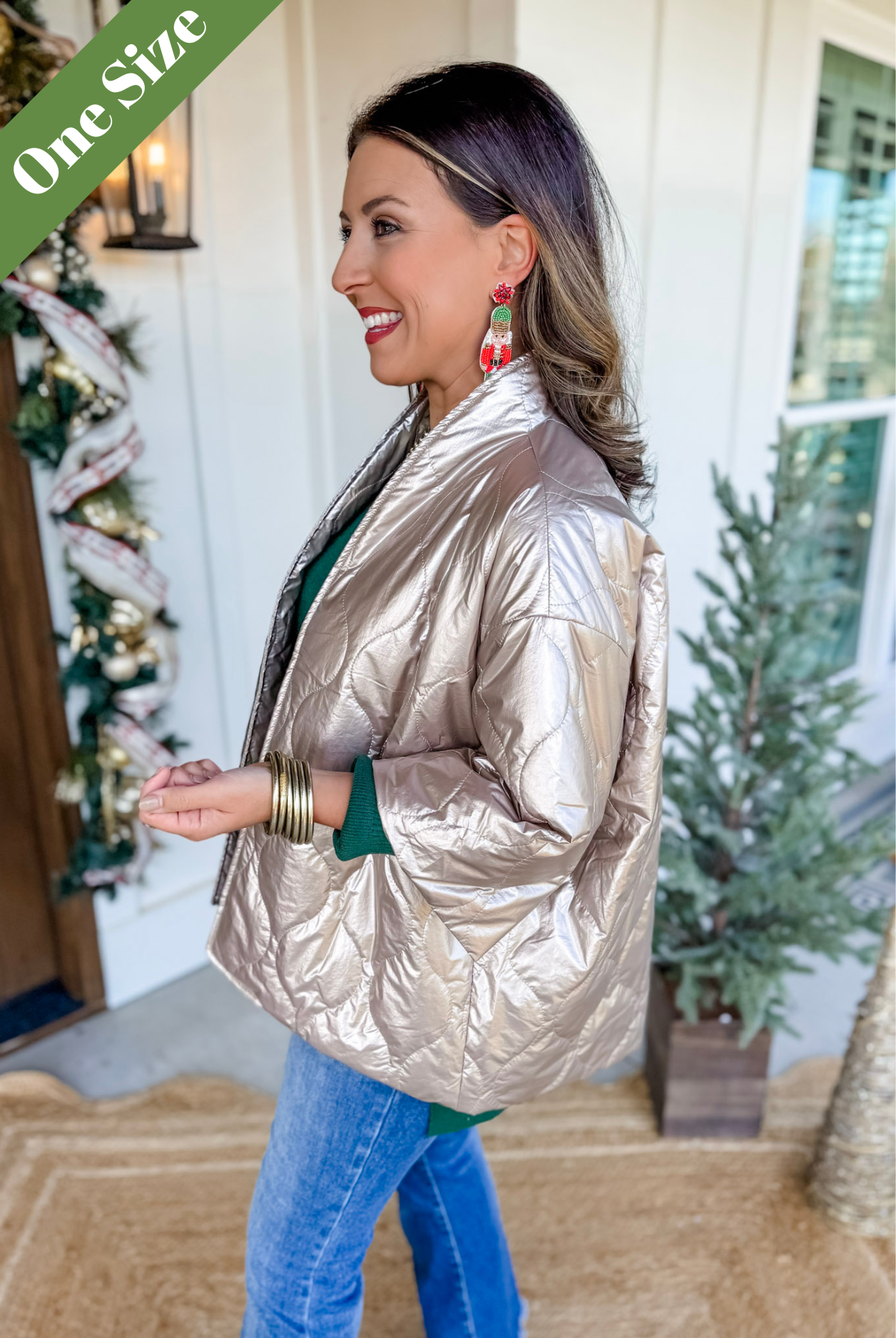 Caryn Lawn Penny Puffer in Gold