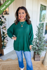 Mudpie Astrid Ribbed Sweater in Green