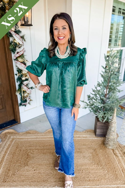 Michelle McDowell Parker Top in Frosted Forest