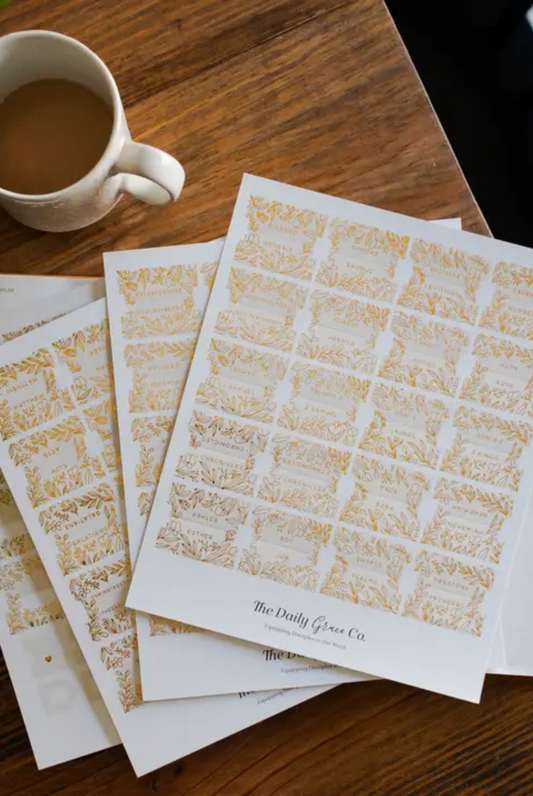 Gold Foil Bible Tabs - Cream