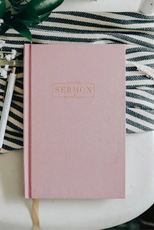 Sermon Notes Journal | Pink Linen