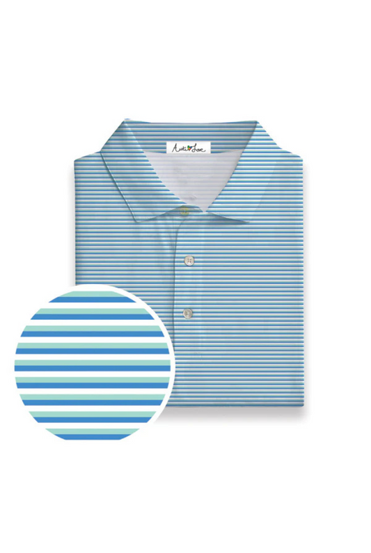 AutiLove Youth Baby Blue | Light Green | White Microstripe Polo