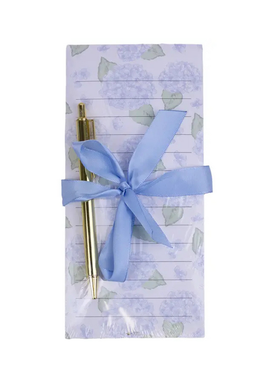 Hydrangea Notepad Gift Set Blue/White