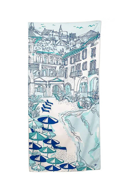 Santorini Shores Beach Towel Aruba Blue/Royal