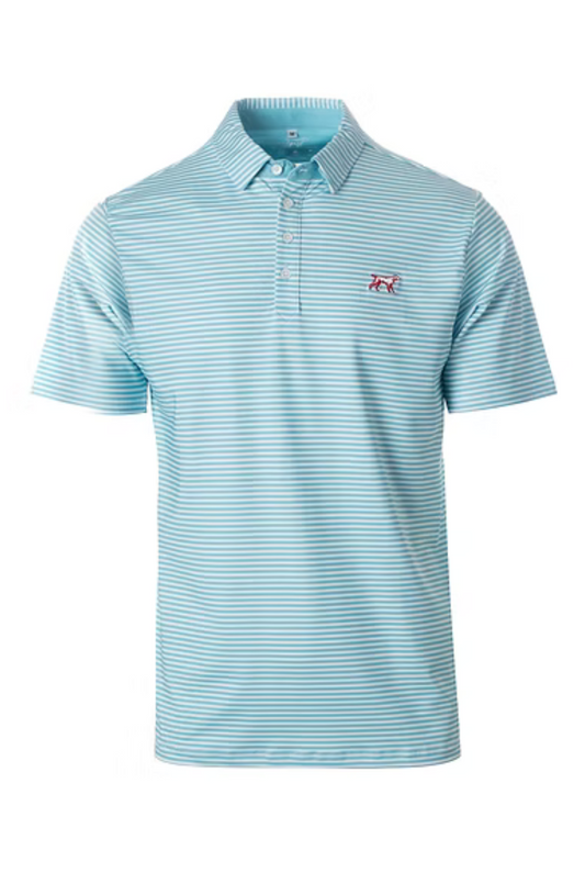 Fieldstone Marshall Polo in Baby Blue/Red Logo