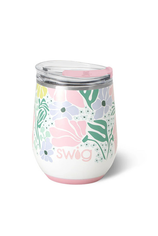 Swig Stemless Wine Cup 12oz in Garden Party