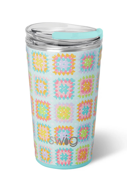 Swig Party Cup 24oz in Granny Squares