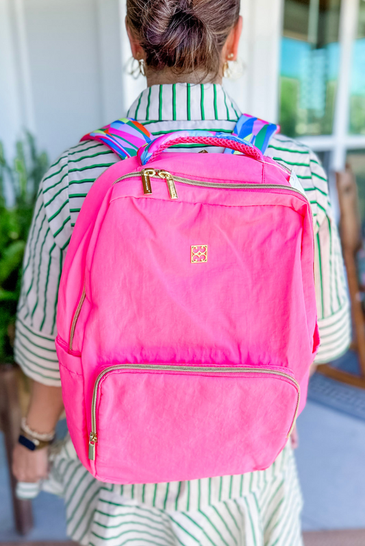 Mary Square Travel Backpack in Pink