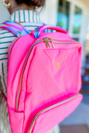Mary Square Travel Backpack in Pink