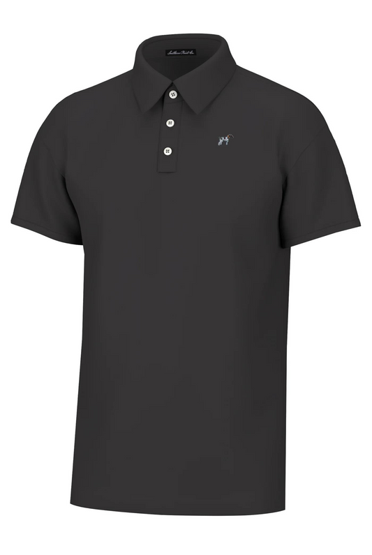 Southern Point Maxwell Short Sleeve Polo in Faded Black