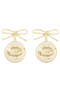 Brianna Cannon Georgia Pearl Bow Medallion Earrings