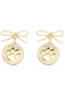 Brianna Cannon Paw Pearl Bow Medallion Earrings