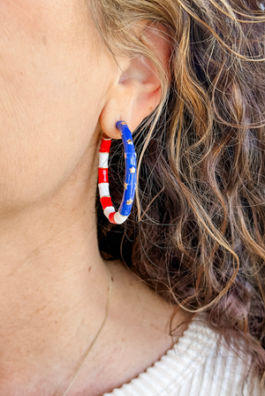 USA Metal Hoop Earrings