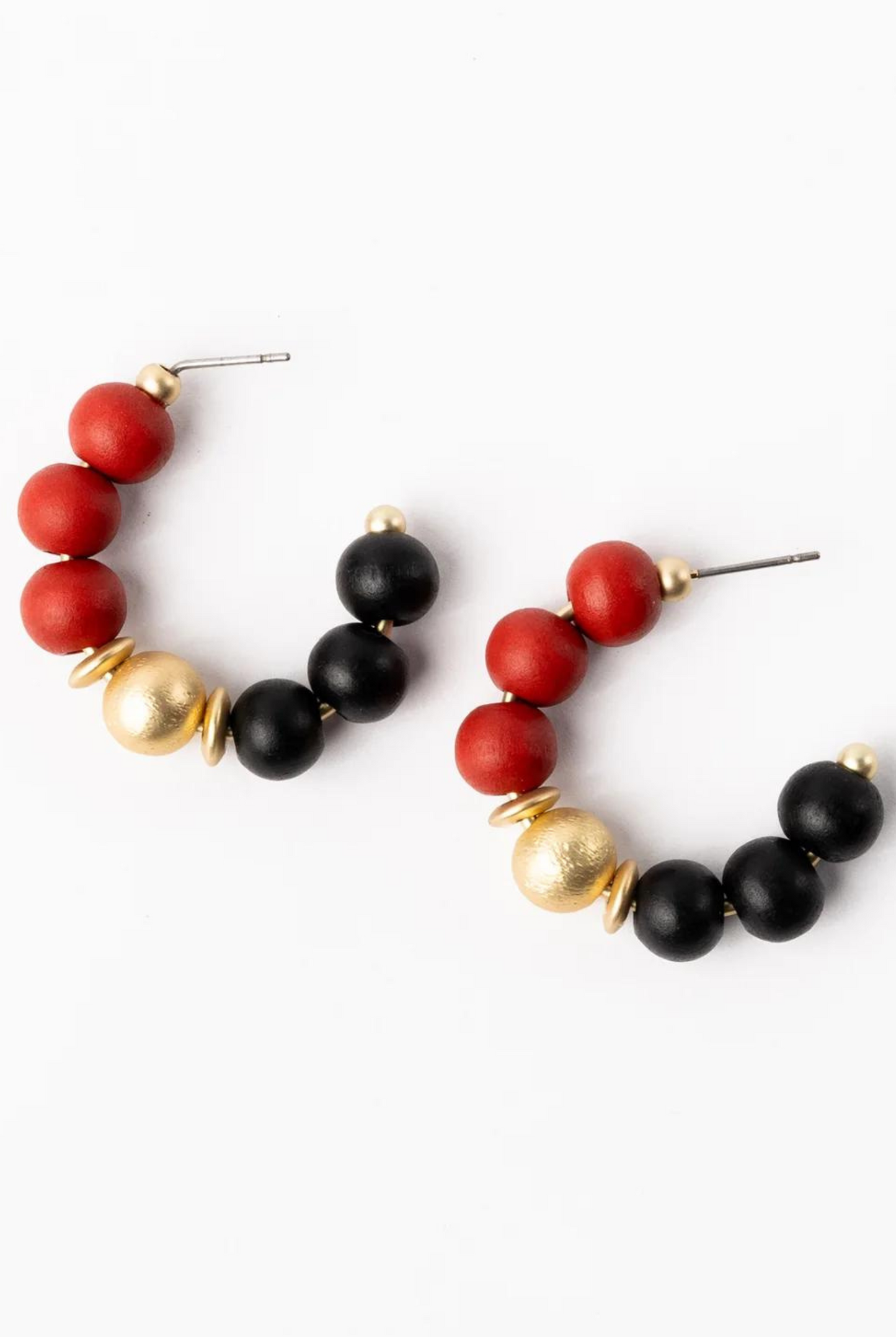 Small Janette Earrings in Red & Black