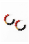 Medium Kelly Earrings in Red & Black