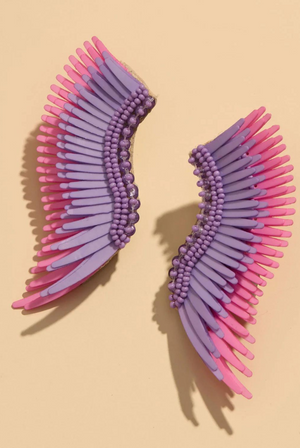 Mignonne Gavigan Midi Madeline Earrings in Purple & Pink