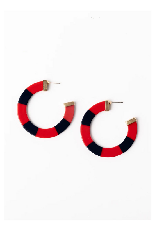 Large Melody Earrings in Red & Black