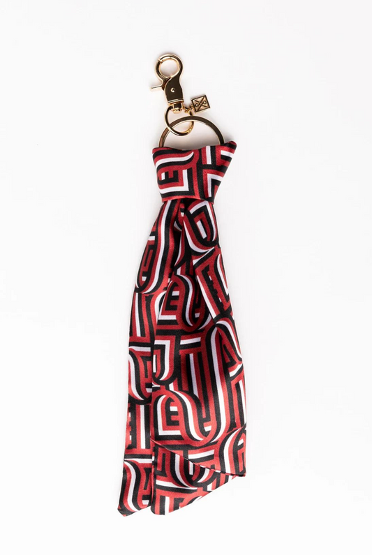 Nora Keychain in Touchdown Red & Black