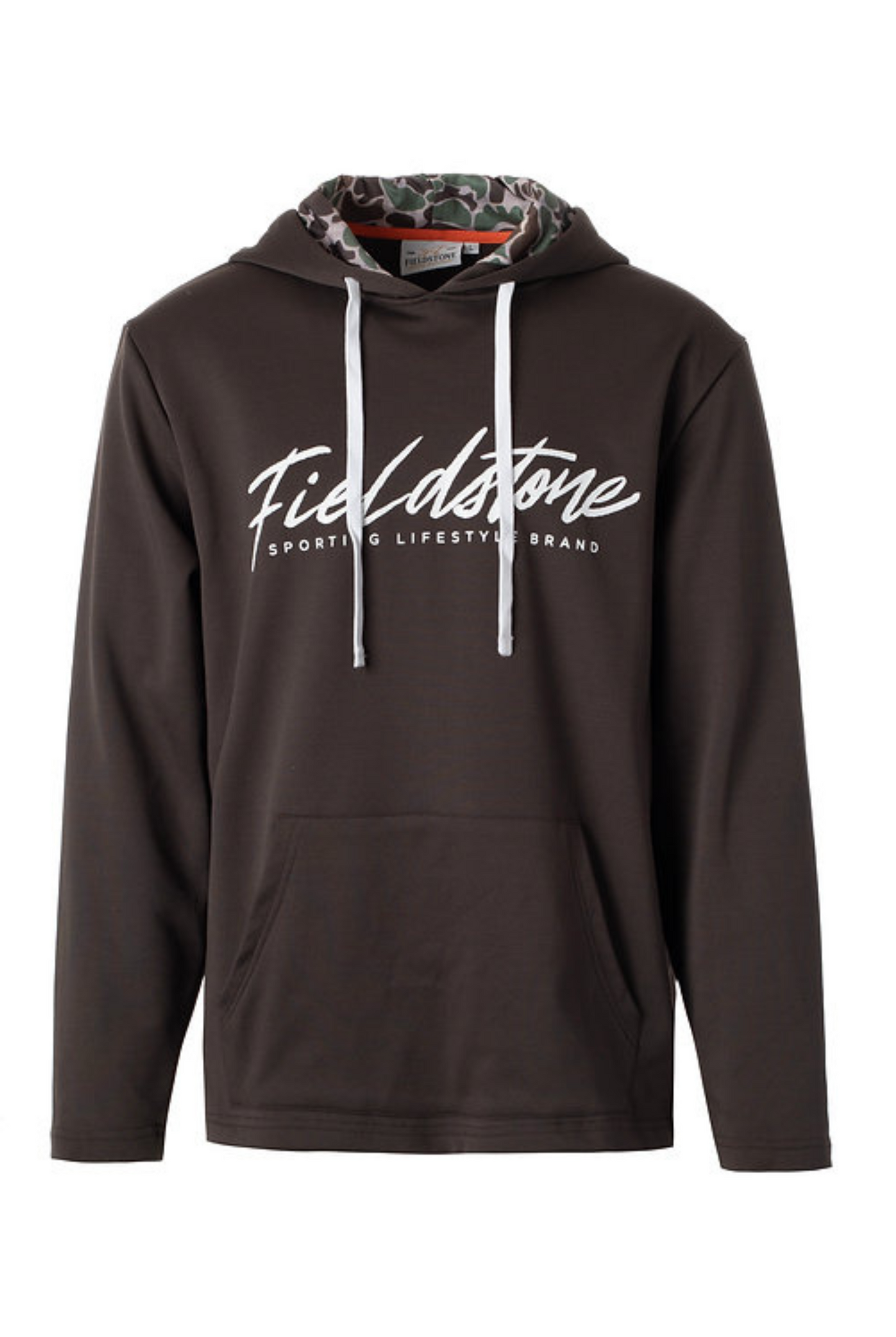 Fieldstone Script Midweight Hoodie in Chocolate