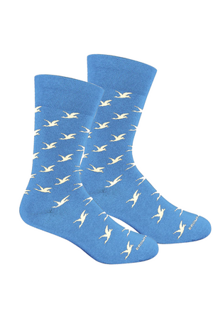 Brown Dog Fun Size Duck Lattice Socks in Della Blue