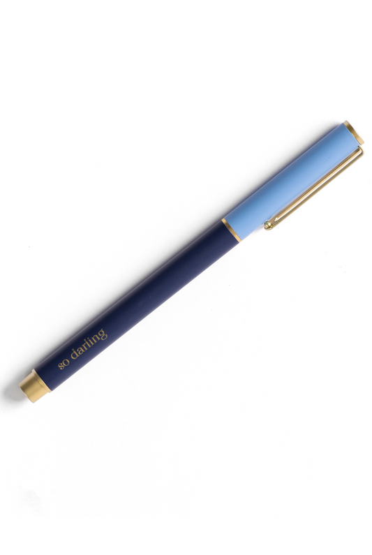 So Darling Snap Cap Colorblock Pen in Blue