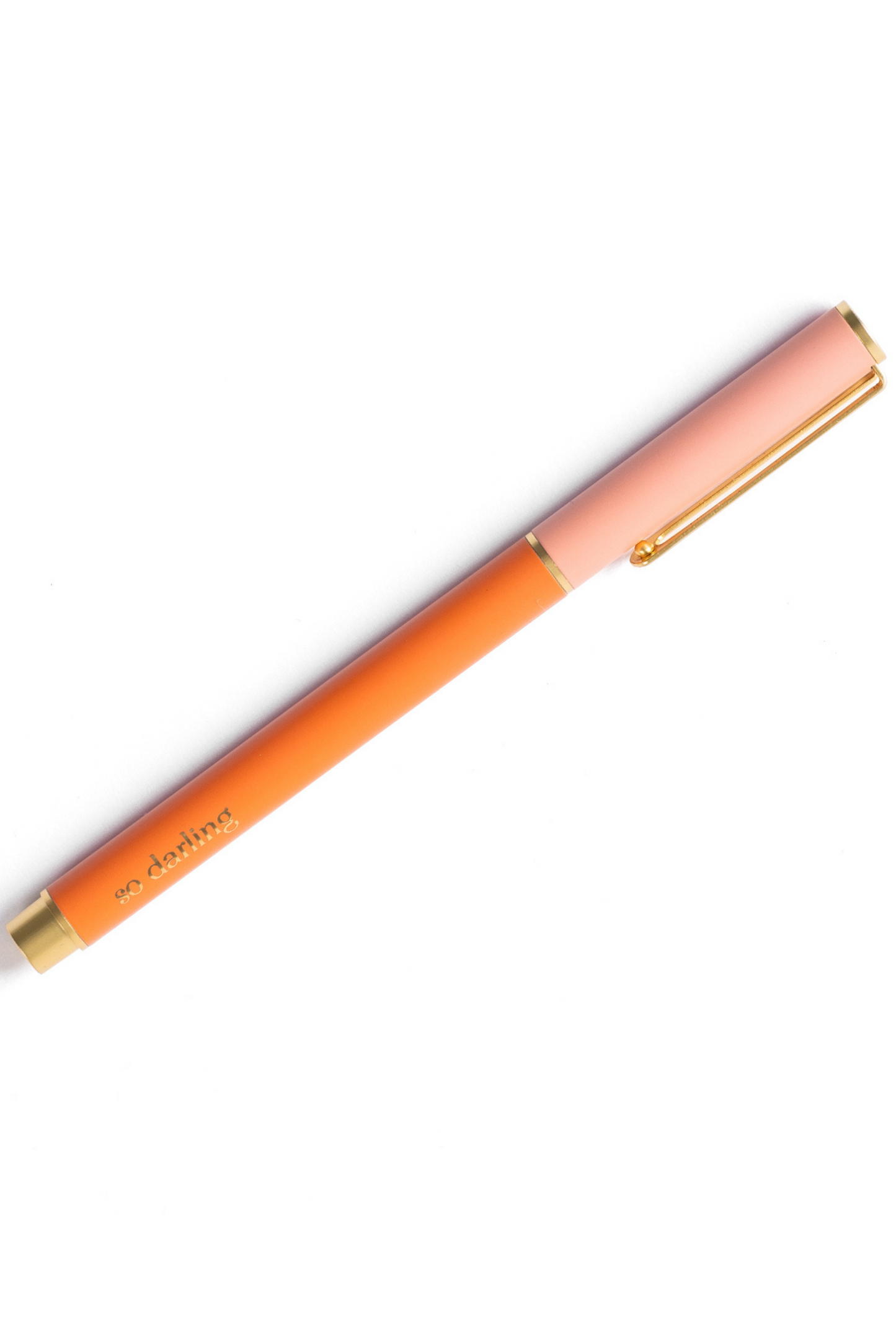 So Darling Snap Cap Colorblock Pen in Coral