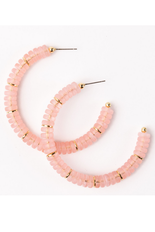 Olivia Hoop Earrings in Blush