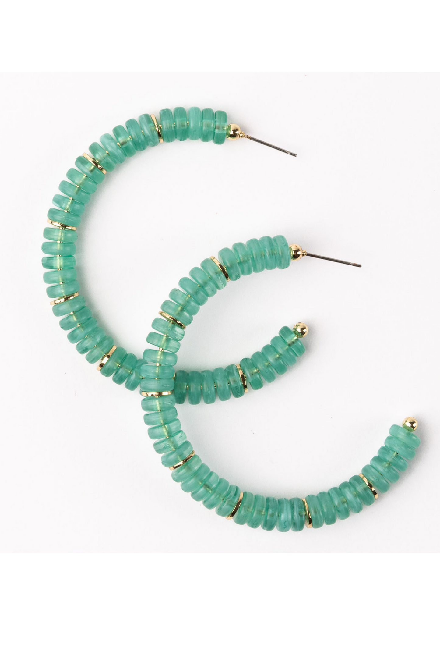 Olivia Hoop Earrings in Aqua