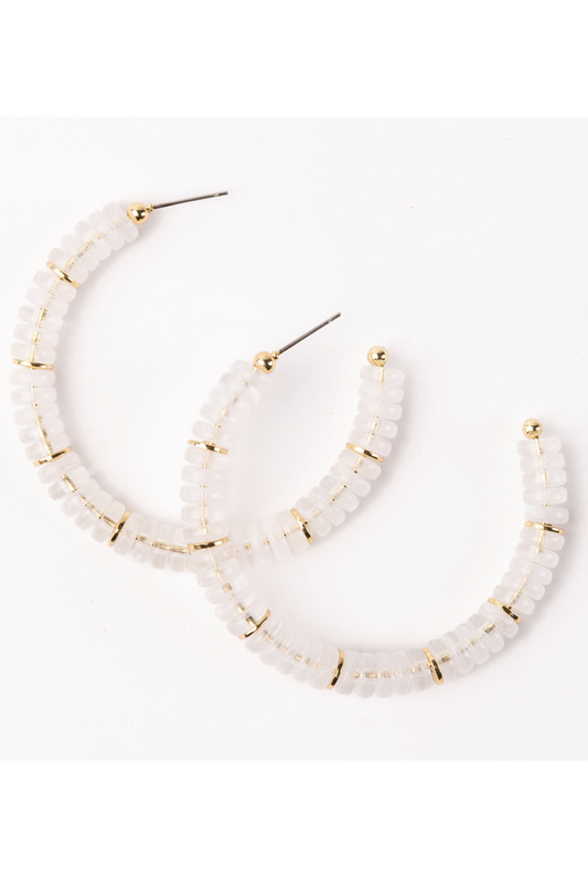 Olivia Hoop Earrings in White