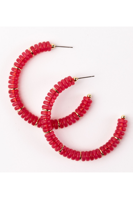 Olivia Hoop Earrings in Hot Pink