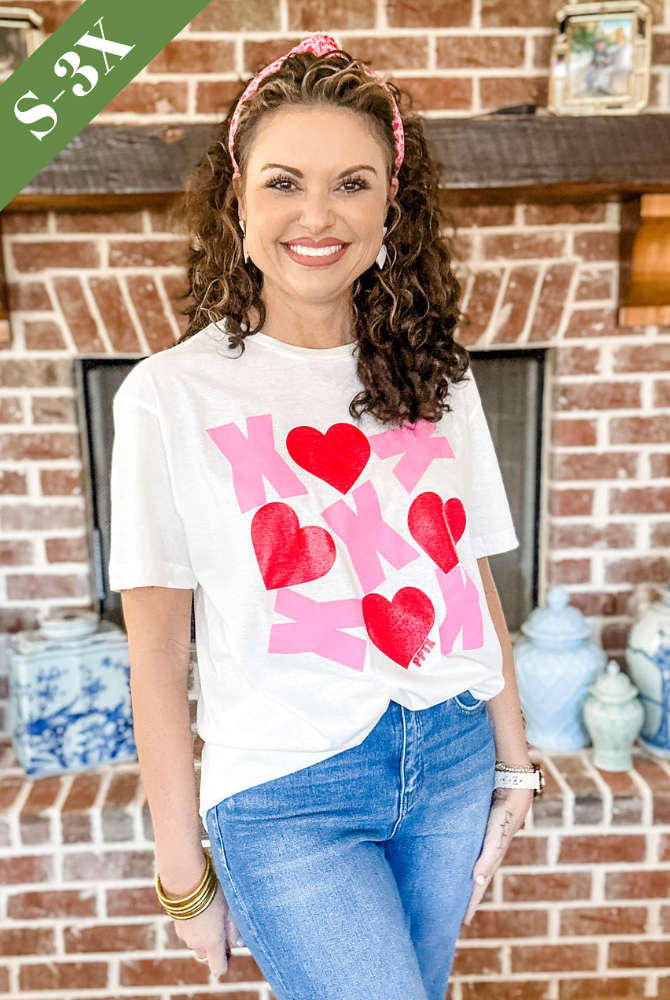 XOXO Glitter Hearts Tee