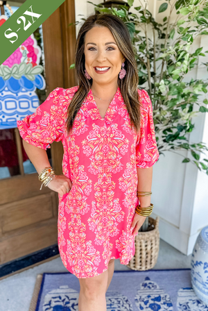 Michelle McDowell Julie Dress in Busy Bee Coral