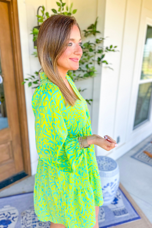 Elevated Style Tiered Mini Dress in Lime