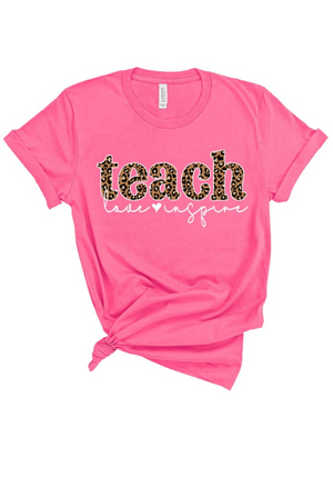 Teach, Love, Inspire Tee in Pink