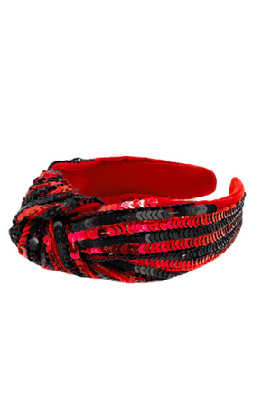 It's Gametime Headband in Red/Black Stripe