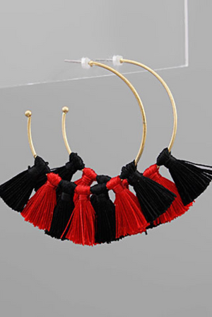 The Dawg's College Color Tassel Hoops