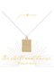 Gold Textured Rectangle with Raised Skinny Center Cross Necklace